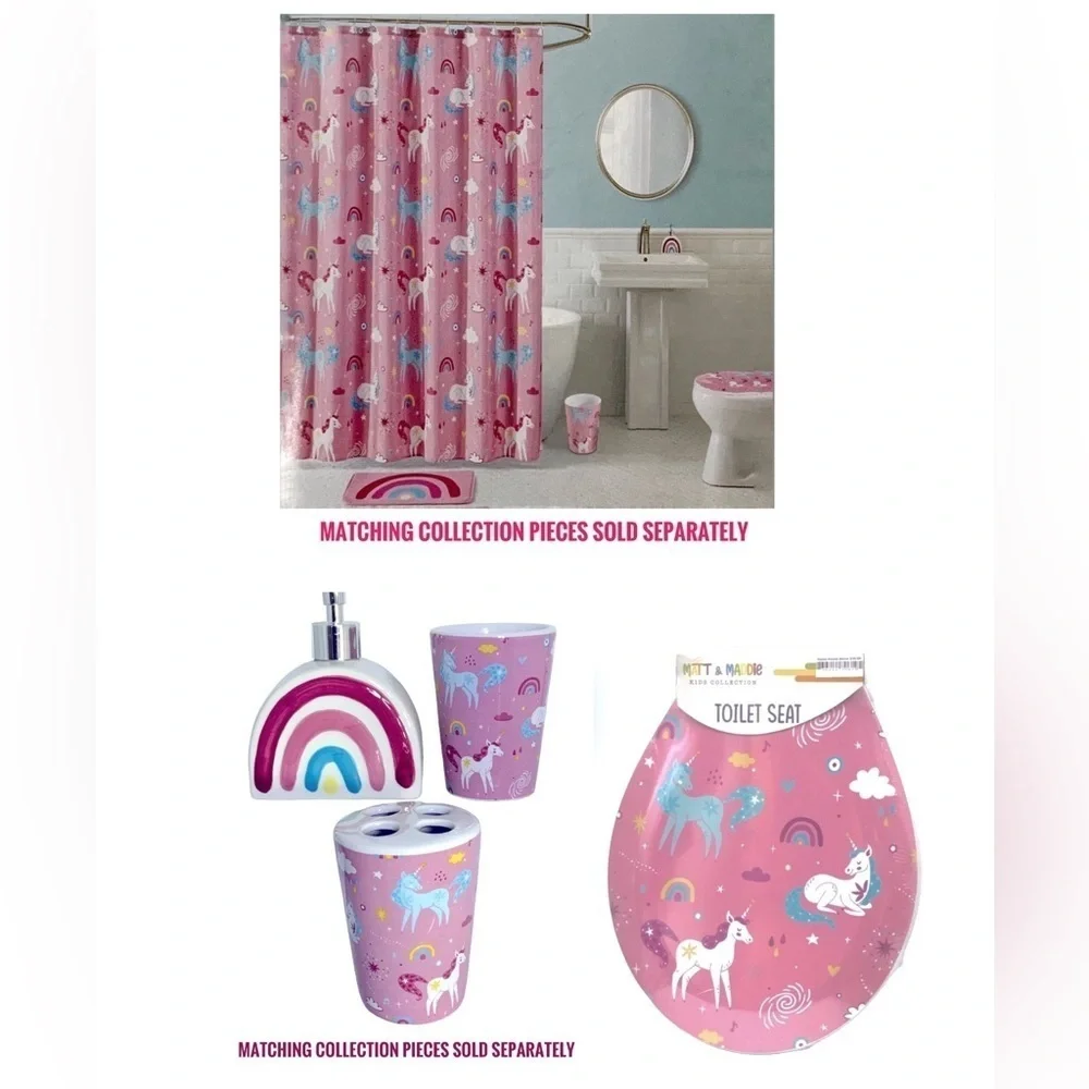Matt & Maddie Rainbow Kids Bathroom Rug Memory Foam NonSlip Rectangle 17x24 In